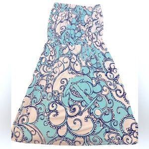Lilly Pulitzer Atwood Strapless Dress Shape up or Ship Out in Spa Blue Small